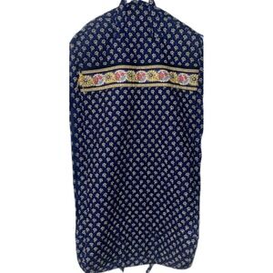 Vera Bradley Large Hanging Garment Bag Maison Blue Double Zip Travel Vtg Retired